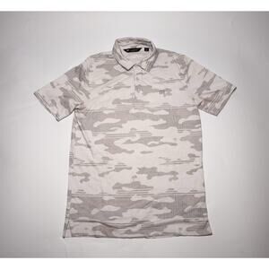 TravisMathew Men’s Small Polo Shirt Gray Camo Golf Short Sleeve